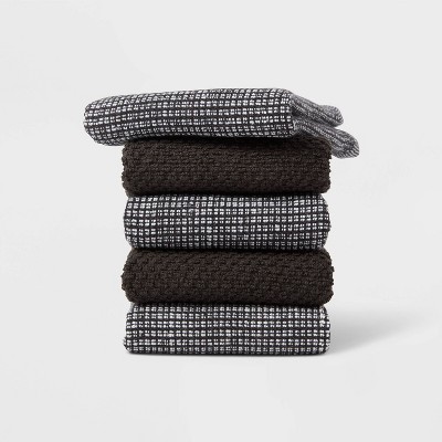 5pk Cotton Dishcloths Black - Threshold™