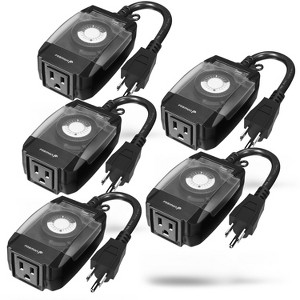 Fosmon 5x Outdoor Light Timer For Outlet Waterproof, [ETL Listed] Outdoor Light Timer Outlet, 24 Hour Plug in Mechanical Pool Pump Timer Weatherproof - 1 of 4