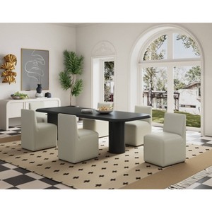 Set of 2 Anna Modern Square Faux Leather Dining Chairs - Manhattan Comfort - 1 of 4