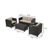 Christopher Knight Home Jenny  Outdoor 8 Piece Wicker Chat Set with Water-Resistant Cushions - 3 of 4