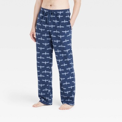 Men's Bird Print Microfleece Pajama Pants - Goodfellow & Co™ Blue 
