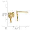 Black Bow Jewelry Small Textured Palm Tree Post Earrings in 14k Yellow Gold - 4 of 4