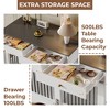 47" Dog Furniture Crate w/ 2 Storage Draws & Removable Divider & Triple Door Design for Large/Medium/Small Dogs - 2 of 4