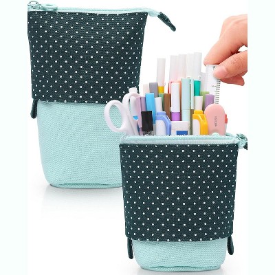 Fmeida Standing Pencil Case, Cute Stand up Pencil Pouch, Telescopic Pen Pouch, Portable Pencil Holder, Kawaii Stand up Pencil Case