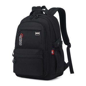 Trendy Casual Backpack with Solid Color, Water Resistence School backpack for Girls/Boys, Teen Bookbag for Women/Men, Black - 1 of 4