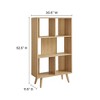 Modway Transmit 5-Shelf Bookcase - Wood Grain Open Bookshelf with Mid-Century Modern Design and Splayed Legs - 3 of 4