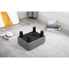 Ottoman Foot Rest, Small Foot Stool with Linen Fabric Upholstery and Plastic Legs, Cube Ottoman for Living Room, Gray - 4 of 4