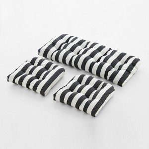 Outdoor Chair Cushions,3 Piece Loveseat Outdoor Cushions Set,Tufted/Wicker Patio Cushion for Patio Furniture All Weather,44“x19 x5,Floral - 1 of 4