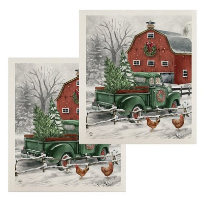 Briarwood Lane Christmas on the Farm Swedish Dishcloth (2-pack)