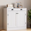 Modern Buffet Sideboard, Sideboard Storage Cabinet with 1 Drawer, 2 Doors and Adjustable Shelf, Wood Coffee Bar Cabinet for Living Room - 4 of 4