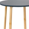 HomeRoots 20" Gray and Natural Solid Wood Round Cross Legs End Table - 4 of 4