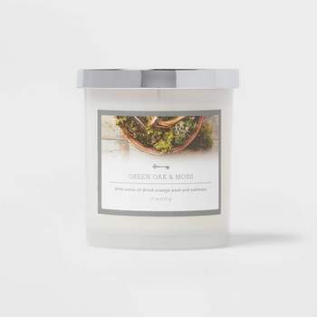 Milky Glass Green Oak & Moss Lidded Jar Candle 11oz - Threshold™