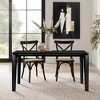 LuxenHome Wenge in Ash Veneer MDF Wood 6-Person Rectangle Dining Table with Rubberwood Legs Black - 2 of 4