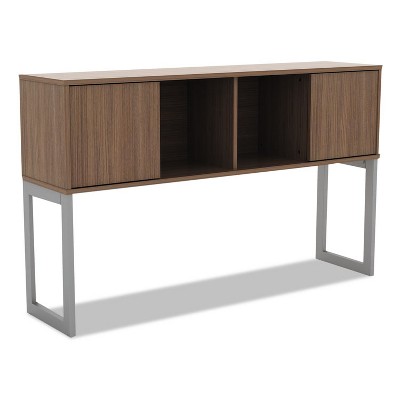 Alera Open Office Desk Series Hutch 60w x 15d x 36 1/2h Modern Walnut LSHH60WA