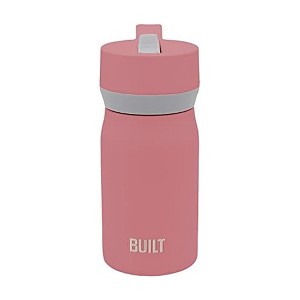 Built Cascade 12 oz Water Bottle, Double Wall Vacuum Insulated Stainless Steel, Leakproof Straw Lid, BPA-Free & Leakproof Tumbler (Pink) - 1 of 4