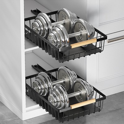 WhizMax Pull Out Cabinet Organizer, No Drill Pull Out Shelves For Cabinets Multifunctional Sliding Mesh Cabinet Basket For Kitchen Pantry Bathroom Bedroom — фото 7