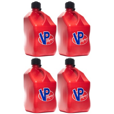 VP Racing 5.5 Gallon Utility Containers (4-Pack) With 14" Hose - White, HDPE, For Non-Fluid Liquids