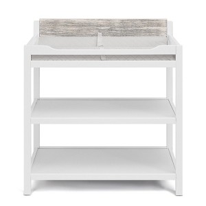INFURNIC Decorative Storage Cabinets Modern Changing Table with Open Shelves for Nursery Room, White, 35"*18.5"*37" - 1 of 4