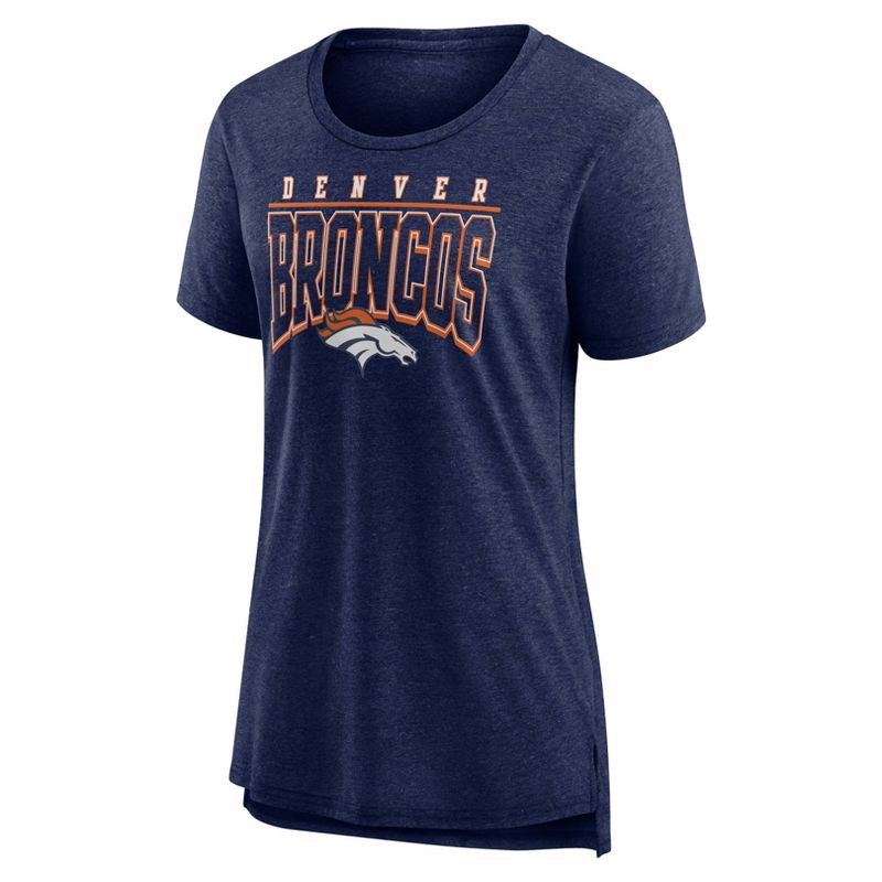 NFL Denver Broncos Women&#39;s Champ Caliber Heather Short Sleeve Scoop Neck Triblend T-Shirt, 2 of 4