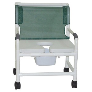 MJM International Corporation Shower Chair 26 In Width Front Seat 10 Qt Slide Out Commode Pailfull Support Seat With Commode Opening 425 Lbs Wt - 1 of 1