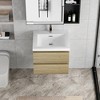 Vynxaria 24" Floating Bathroom Vanity with Sink: Modern Wall-Mounted Cabinet with Resin Basin & Soft Close Drawers in Natural Oak - 2 of 4