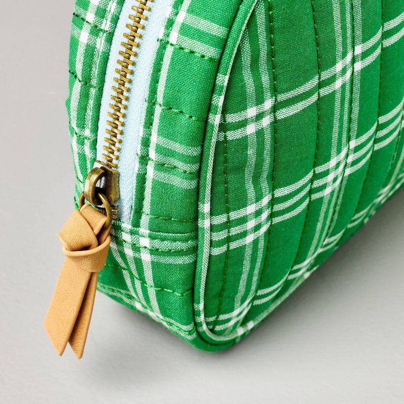 Tri-Stripe Plaid Travel Pouches Cream/Light Blue/Green (Set of 2) - Hearth &#38; Hand&#8482; with Magnolia, 4 of 5