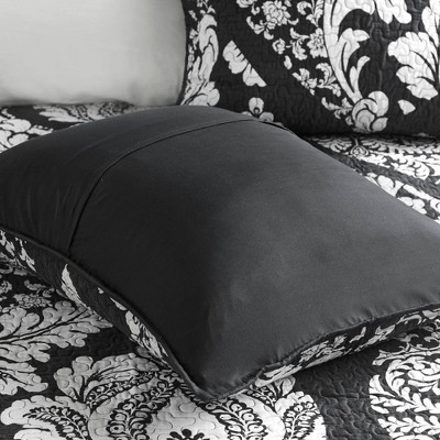 Black and White Cotton Reversible Full Quilt Set
