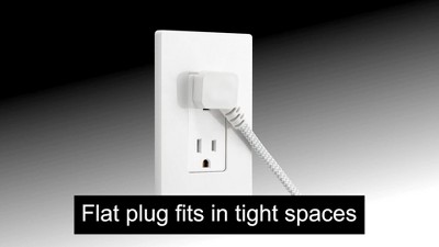 GE 3-Outlet Polarized Extension Cord 15' Braided White/Gray : Target