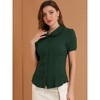 INSPIRE CHIC Women's Sweet Ruffle Trim Peter Pan Collar Button-Down Shirt - 2 of 4