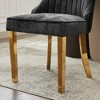 Okak Chenille Dining Chairs Set of 2, Modern Kitchen Chairs with Comfy Fabric Upholstered, Accent Chairs with Stainless Steel Plating Legs - 4 of 4