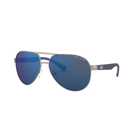 Armani Exchange Ax2031s 61mm Male Pilot Sunglasses Mirror Blue Lens : Target