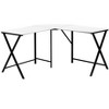 Vynxaria 55" L-Shaped Corner Computer Desk White Laminate Black Metal Modern Workstation for Home Office Laptop - 4 of 4