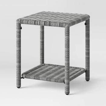 Monroe Wicker Patio Side Table - Gray - Threshold™
