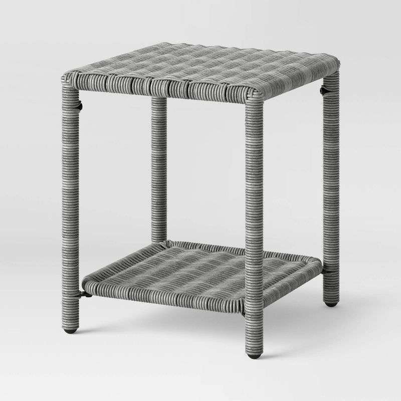 Monroe Wicker Patio Side Table - Gray - Threshold&#8482;, 1 of 7