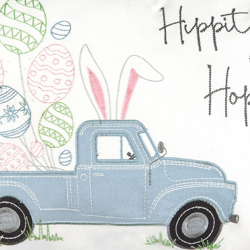 C&F Home 13" x 20" Hippity Hoppity Easter Truck Spring Embroidered Throw Pillow, 2 of 5