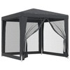 VidaXL Party Tent with 4 Mesh Sidewalls Anthracite 8.2'x8.2' HDPE - 2 of 4
