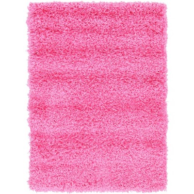 Lush Taffy Pink Shag Area Rug 2' x 3' Rectangular Washable