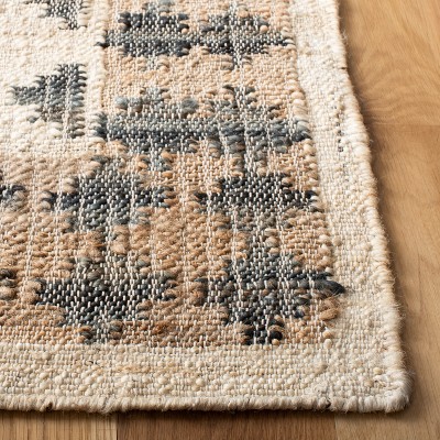 Handmade Ivory and Gray Wool Flat Woven Runner Rug