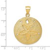 Black Bow Jewelry 14k Yellow Gold 30mm Laser Cut Sand Dollar Pendant - 3 of 4