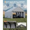 20'X20'x13' Enclosed Metal Carport for 2 Cars, Heavy Duty Steel Frame for All Weather, Permanent Shelter - 2 of 4