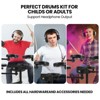Coucheta Electronic Drum Set with 4 Quiet Mesh Pads, 150 Sounds, 2 Pedals, Throne, Headphones & Sticks, Complete Set for Beginners, Black - 2 of 4