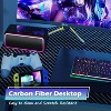 BestMassage 47 Inch Gaming Desk Z-Shaped PC Computer Desk with Carbon Fiber Surface Adjustable Leg Pads, Blue - 4 of 4