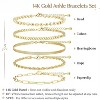 Large Anklets for Women Large Ankle, 14K Real Gold Dainty Anklets for Women Waterproof - 2 of 4