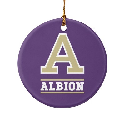 Albion College Primary Logo Porcelain Holiday Christmas Tree Ornament