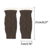 INSPIRE CHIC Women's Knit Lacework Wrist Thumb Hole Half Finger Sleeves Gloves for Christmas Windproof 1 Pair - 2 of 4