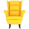 vidaXL Yellow Velvet Rocking Chair with Solid Rubber Wood Legs - Comfortable Seating for Living Room - 3 of 4