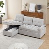 78.75" Convertible L-Shaped Sleeper Sectional Sofa with Pull-Out Sofa Bed, USB & Type-C Charging Ports, Reversible Storage Chaise - 2 of 4