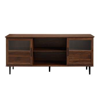Modern Wood and Glass Door Console TV Stand for TVs up to 65" - Saracina Home