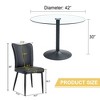 NicBex 5 PCS/7 PCS Dining Table Set,42 Inch Round Tempered Glass Dining Table with Black Metal Base,4/6 PU Chairs for Kitchen/Apartment - image 3 of 4