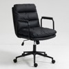 TiramisuBest Black PU Leather Mid Back Office Chair, 40¡ã Recline, 360¡ã Swivel, Adjustable Height, Double Sponge Cushion - 3 of 4